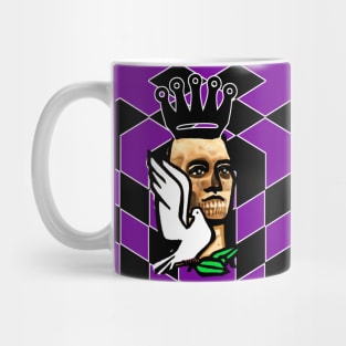 Cubed skull with crown and dove of peace Mug